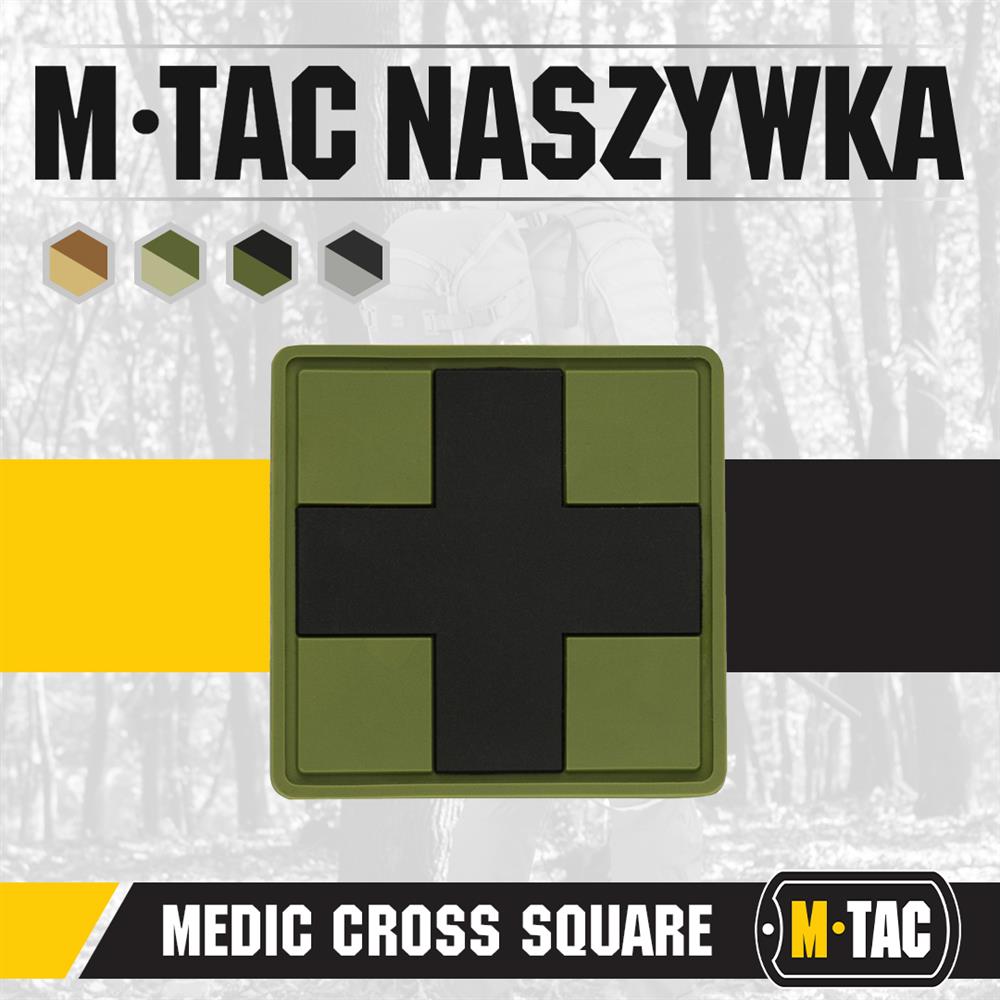 Naszywka 3D PVC Medic Cross Square Czarny Oliwkowy M Tac 51124102