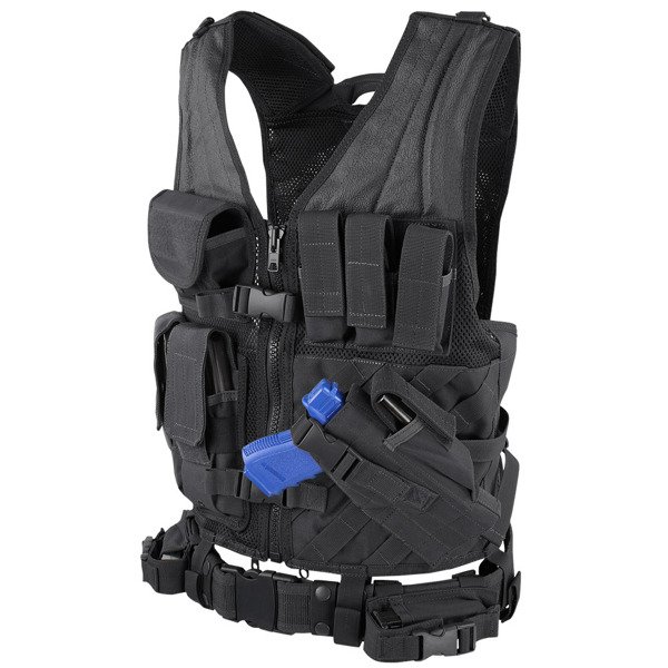 Kamizelka policyjna Condor Crossdraw Vest - Czarna