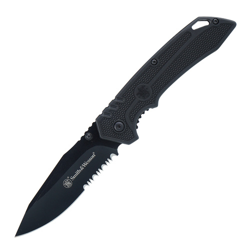 Smith & Wesson - Nóż składany Special Ops Serrated - 7Cr - Czarny