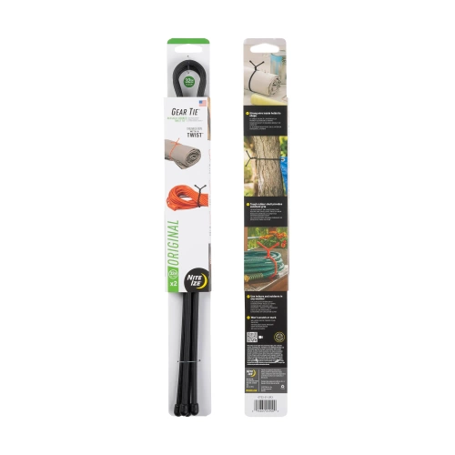 Nite Ize - Elastyczne troki Gear Tie 32'' - Dwupak - Czarne