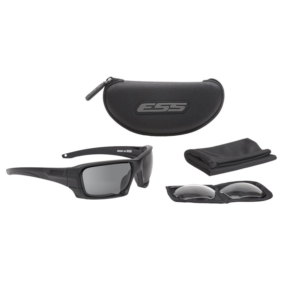 ESS Eye Safety Systems Rollbar Sunglasses Black Subdued Logo USA Made