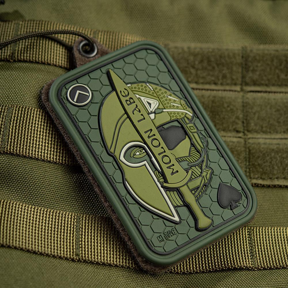 M-Tac - Morale Patch - Molon Labe Ace Jacquard - Olive / PVC - 51127001 ...