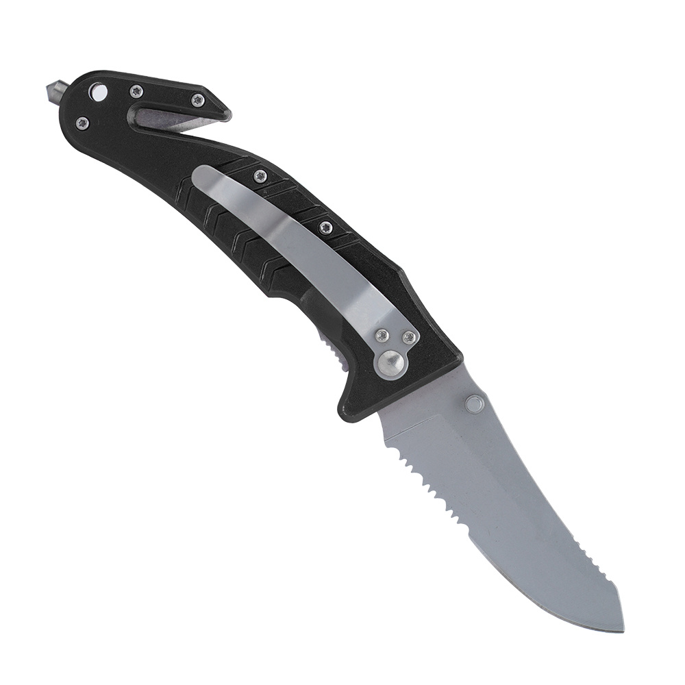 Mil-Tec - Black Car Folding Knife With Belt Cutter - Black - 15321002 ...