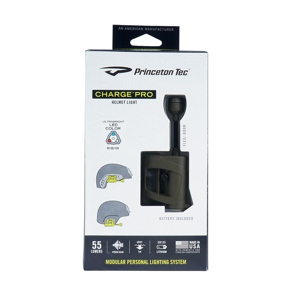 Princeton Tec - Charge™ Pro Helmet Flashlight - OD Green - CP-RBI