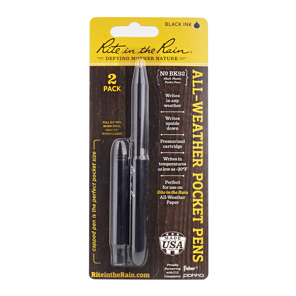 Rite in the Rain - All-Weather Pocket Pen - 2 pcs. - Black ink - BK92 best  price, check availability, buy online with