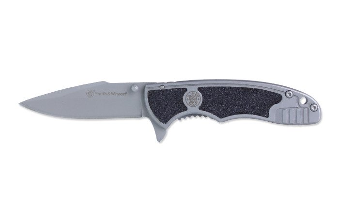 Smith Wesson Drop Point Silver Black Handle Folding Knife Best Price Check Availability Buy Online With Fast Shipping