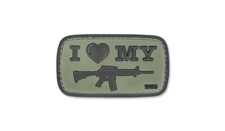 101 Inc. - 3D Patch - I Love My M4 - OD Green -  3D PVC Morale Patches