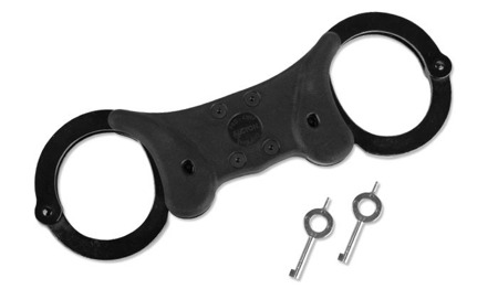 Alcyon - Steel rigid handcuffs with Double lock - Black - 5050-RB - Handcuffs