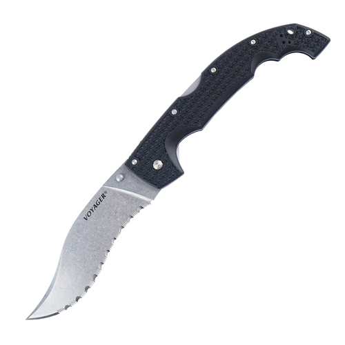 Cold Steel - Serrated Folding Knife Voyager - AUS10A - Black - 29AXVS - Folding Blade Knives