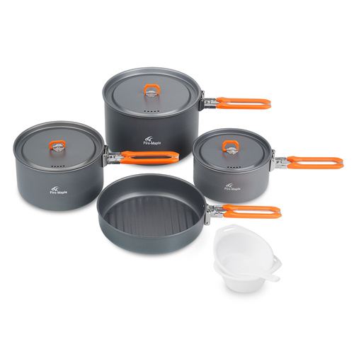 Fire Maple - Tourist Cookware - Set of 4 Dishes - FEAST 5 Cookware-Orange - Mess Tins