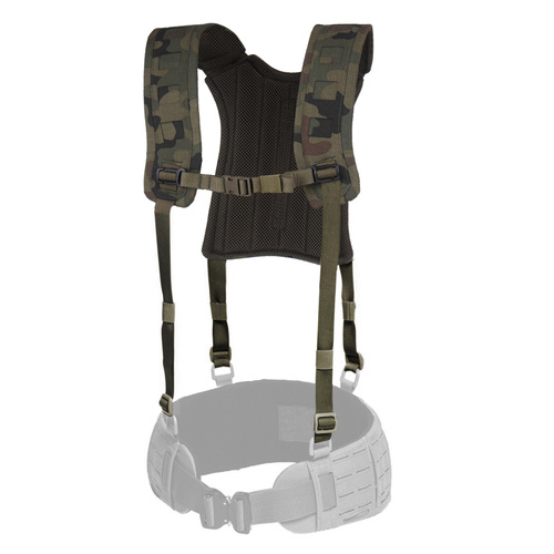 Templars Gear - H-Harness 4-point Tactical Suspenders - MOLLE - PL Woodland - TG-H-HAR-4-WZ93 - MOLLE Belts & Harnesses