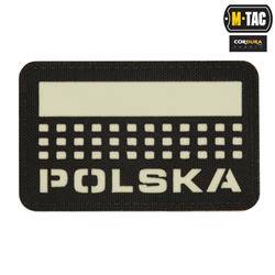 M-Tac - Aufnäher mit Flagge und Aufschrift Polen - Laserschnitt - Pixel/Rechteck - Schwarz/Weiß - 51007202