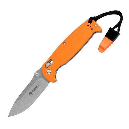 Ganzo - G7412 EDC-Klappmesser mit Pfeife - G-Lock - Orange - G7412-OR-WS - Klappmesser