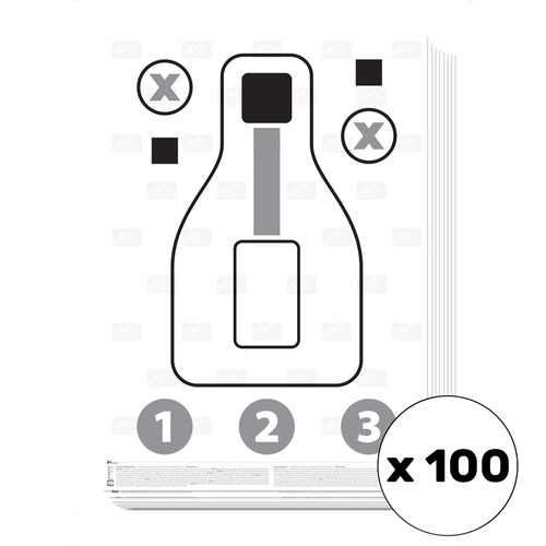 Helikon - PXQT - Pistolen-Übungs-/Qualifikationsscheibe - 100 Stück - Zielscheiben & Kugelfangkästen