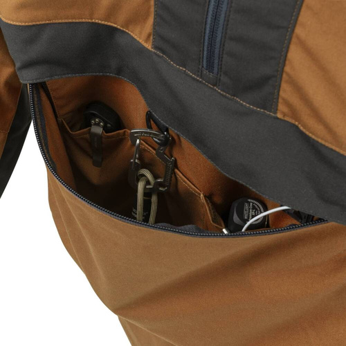 Helikon - Kurtka Anorak Woodsman - Earth Brown/Czarna - KU-WDN-DC-0A01B