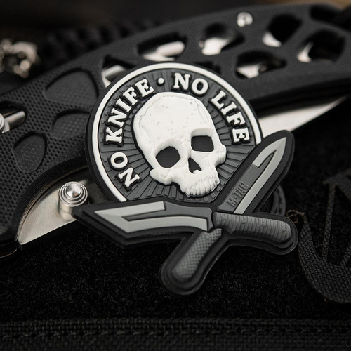 M-Tac - Naszywka 3D PVC No Knife - No Life - Czarny / Biały - 51128236