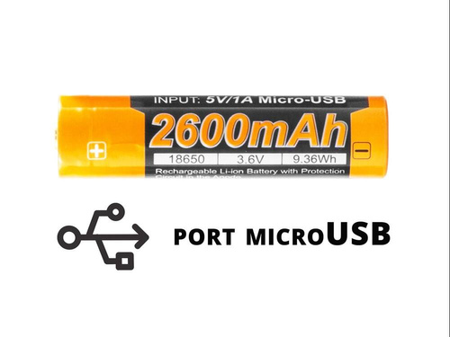 Fenix - Akumulator Li-ion 18650 2600mAh 3,6V - USB - ARB-L18-2600U