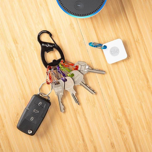 Nite Ize - Karabinek na klucze z otwieraczem KeyRack+™ S-Biner® - Czarny - KRB2-01-R6