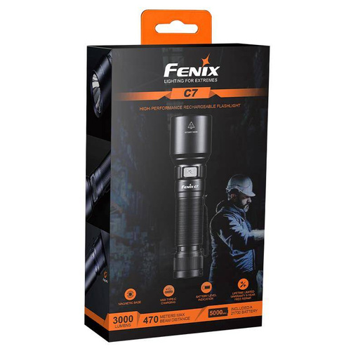 Fenix - Latarka LED akumulatorowa - 3000 Lumenów - 5000 mAh - C7