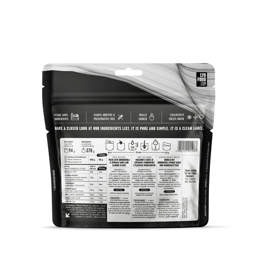 LyoFood - Liofilizowana racja żywnościowa Lyo Expedition - Farfalle w sosie szpinakowo-serowym - 370 g