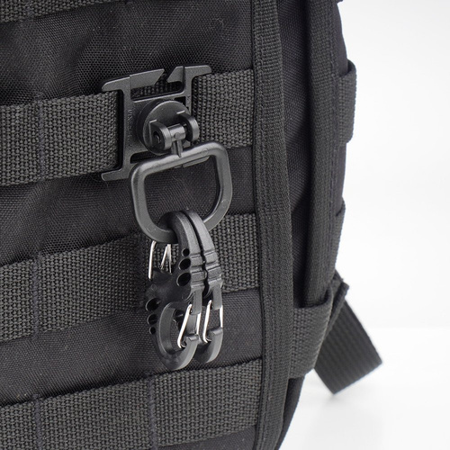 Mil-Tec - Zestaw uchwytów D-ring do taśm Molle z karabińczykami - Zielony OD - 13457601