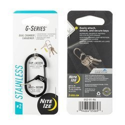 Nite Ize - Karabińczyk z podwójną komorą G-Series™ #2 - Stalowy - Czarny - GS2-01-R6