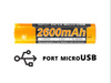Fenix - Akumulator Li-ion 18650 2600mAh 3,6V - USB - ARB-L18-2600U