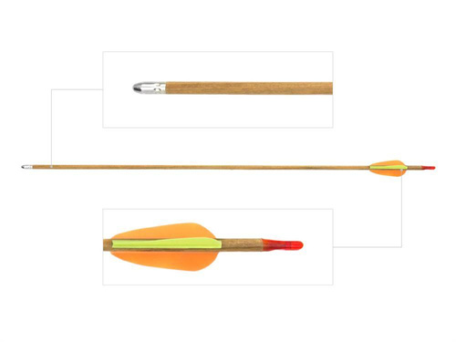 Poe Lang - Strzała do łuku - Drewniana - 27" - Grot tarczowy gładki