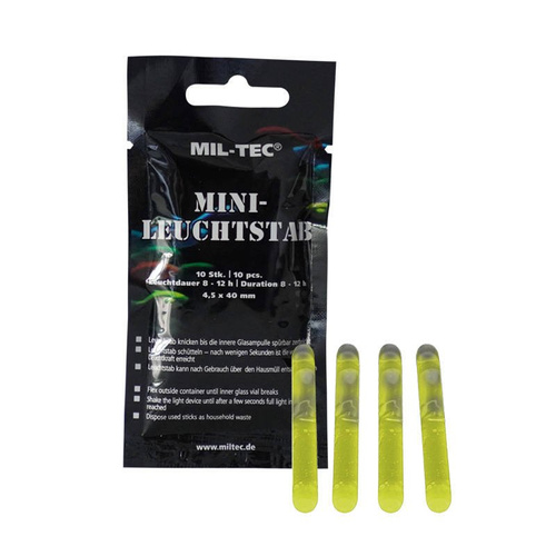 Mil-Tec - Lightstick światła chemiczne Mini - 4,5 x 40 mm - 10 szt. - Żółty - 14931515