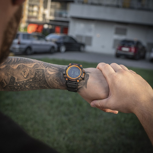 M-Tac - Zegarek taktyczny Adventure - Czarny / Pomarańczowy - 50005035