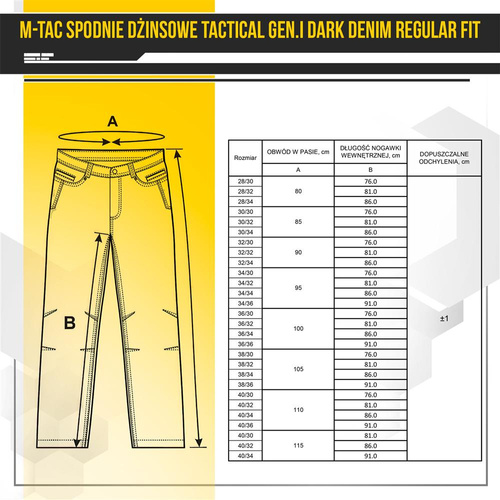 M-Tac - Spodnie taktyczne Tactical Gen.I - Dżinsowe - Dark Denim - 20043015