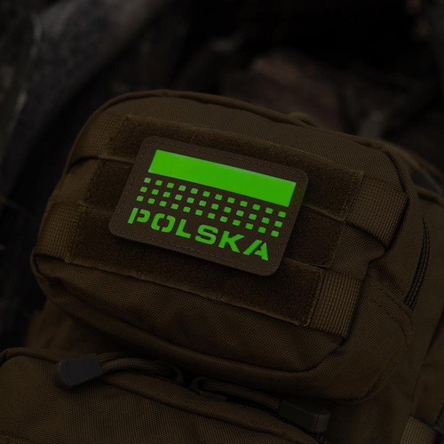 M-Tac - Naszywka Z Flagą i Napisem Polska - Laser Cut - Piksele/Prostokąt - Coyote / Fluo - 51007205