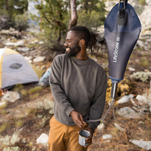 LifeStraw - Torba grawitacyjna z filtrem antybakteryjnym Peak Gravity Bag - 3 L - Dark Mountain Gray