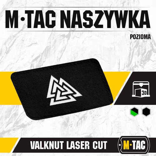 M-Tac - Naszywka Laser cut Valknut pozioma - Czarny - 51164299