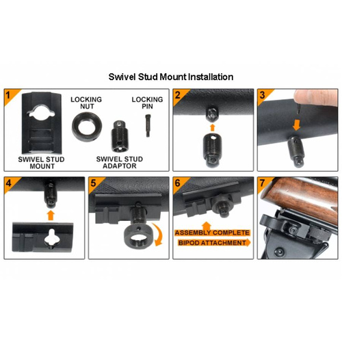 UTG - Dwójnóg Rubber Armored Full Metal z montażem Picatinny QD - 6.0"- 8.5" - Czarny - TL-BP20Q-A