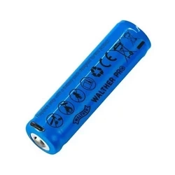 Walther - Akumulator Li-Ion ICR 18650 - Ładowanie USB - 2600mAh - 3,6 V - Niebieski - 3.7133