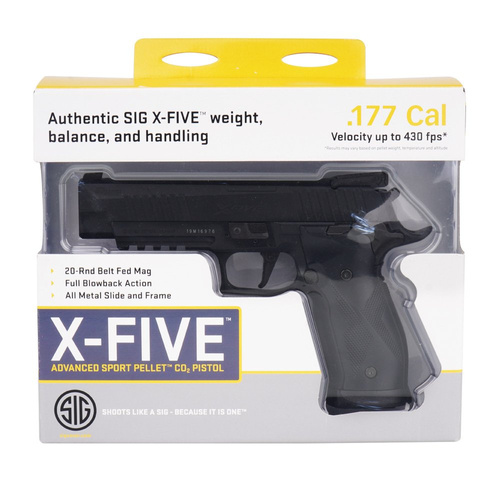Sig Sauer - Wiatrówka pistolet SIG X-FIVE™ - Blow Back - 4,5 mm - Czarny - AIR-X5-177-BLK