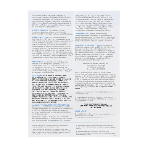 Benchmade - Nóż składany 581BK-04 Barrage - CPM S30V - Czarny/Czerwony - 581BK-04