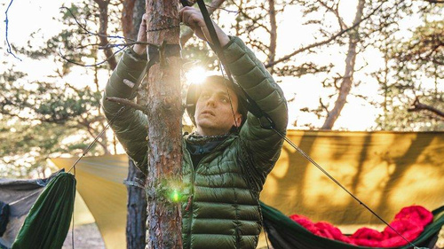 Lesovik - Hamak turystyczny lekki SUL z zawieszeniem SMUK UL - Czarny