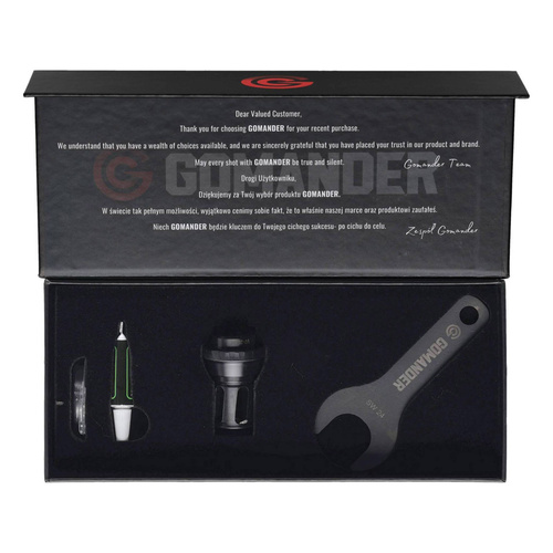 Gomander - Kompensator płomienia Quadron - 7,62 mm - Gwint 5/8x24 UNEF-9 - Czarny - TB0.10173