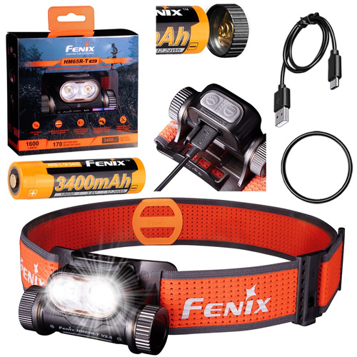 Fenix - Latarka czołowa LED HM65R-T V2.0 - 1600 lm - Czarna/Czerwona - HM65R-T V2.0