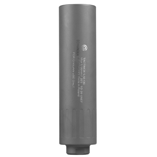 Gomander - Tłumik do broni Tactinox 5,56 OB - Nasuwany - Gwint 1/2x28 - Stal nierdzewna - Szary