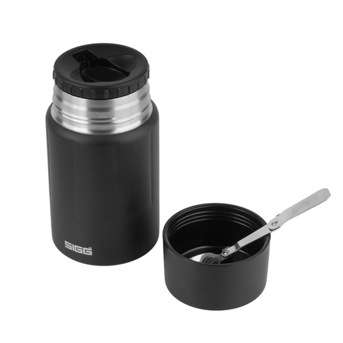 SIGG - Termos na żywność z miską i sporkiem Gemstone Obsidian Food Jar - 0.75 L - Czarny - 8734.20