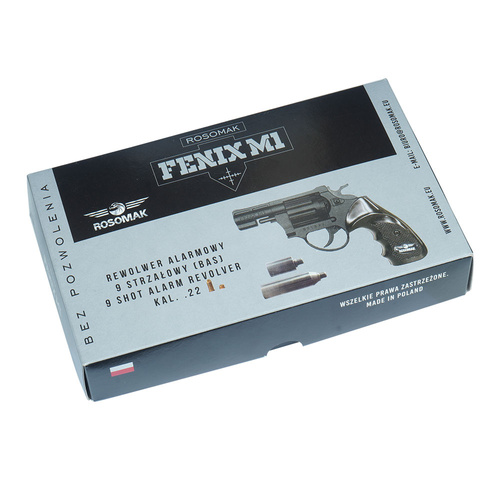 Rosomak - Rewolwer hukowy mod. FENIX M1 - 9-strzałowy - 6 mm Long / 6 mm Short - Czarny