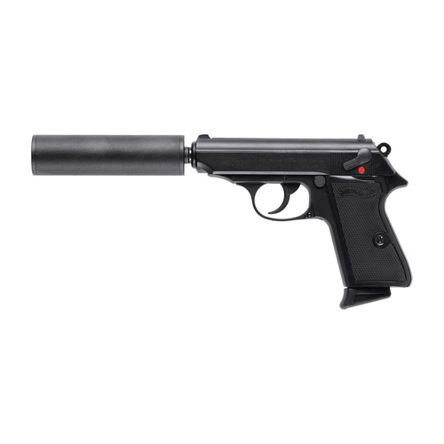 Umarex - Replika ASG pistoletu Walther PPK/S SD - Green Gas - Czarna - 2.6558