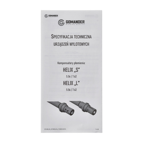 Gomander - Kompensator płomienia Helix - 7,62 mm - Gwint 5/8x24 UNEF-7 - Czarny - TB0.9613_1