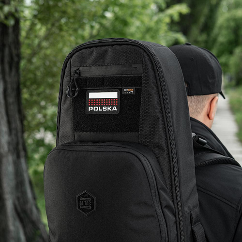 M-Tac - Naszywka Z Flagą i Napisem Polska - Laser Cut - Piksele - Czarno / Czerwono / Biała - 51007102