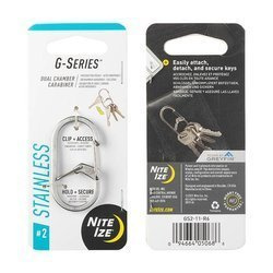 Nite Ize - Karabińczyk z podwójną komorą G-Series™ #2 - Stalowy - Srebrny - GS2-11-R6