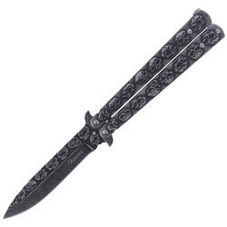 Martinez Albainox - Nóż motylkowy Balisong Skulls Stone Wash - 02184