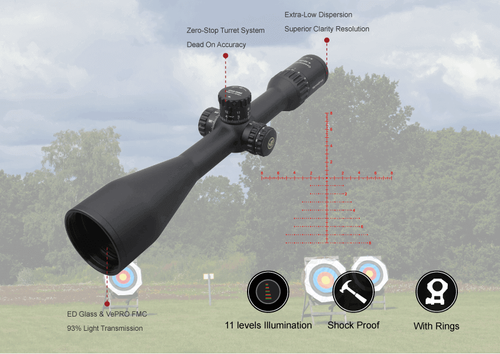 Vector Optics - Luneta celownicza Continental x8 4-32 SFP ED Zero Stop - 56 mm - Czarna - SCOL-T51